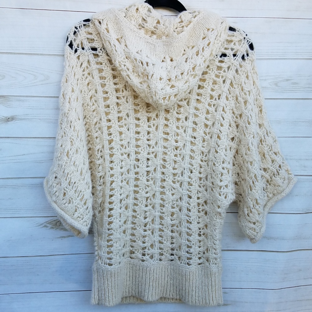 Free People S pullover hoodie sweater crochet - Picture 5 of 8